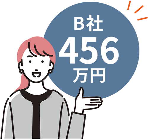 B社456万円